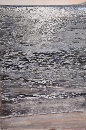 Mer scintillante hiver temps gris
